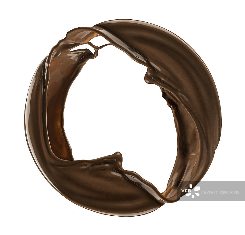 巧克力甜甜圈在白色背景上的特写图片素材