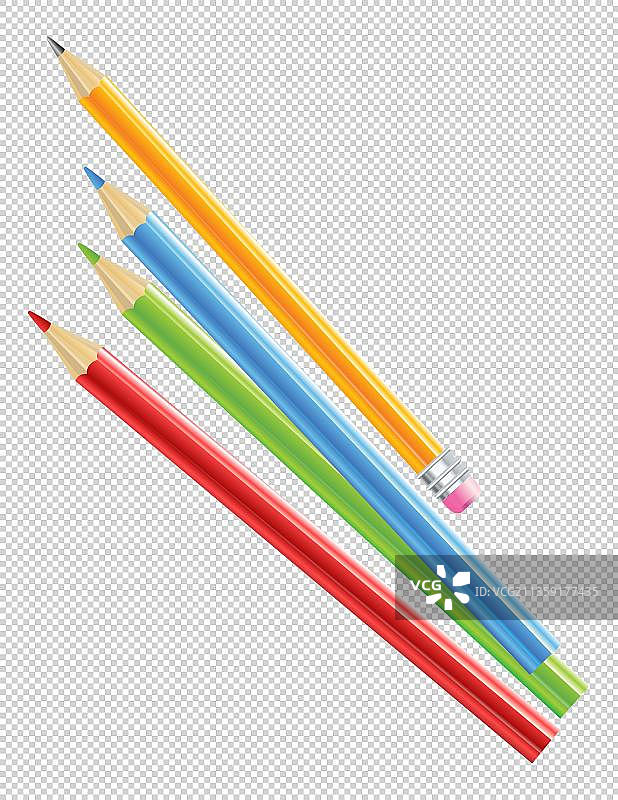 学习用品彩色铅笔png图片素材