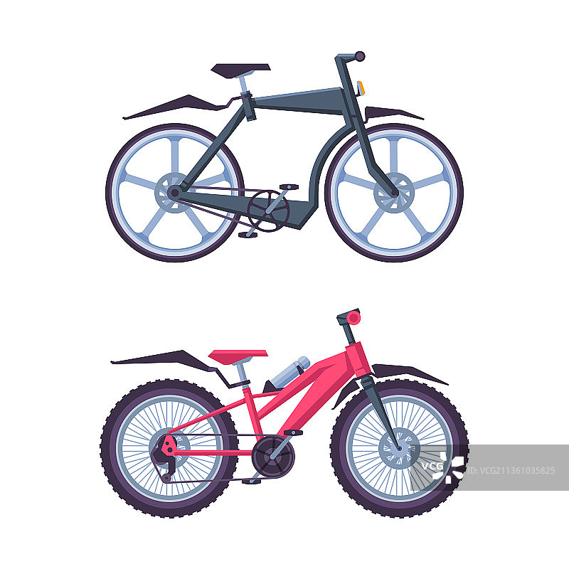 城市街道自行车或自行车作为踏板驱动的单图片素材