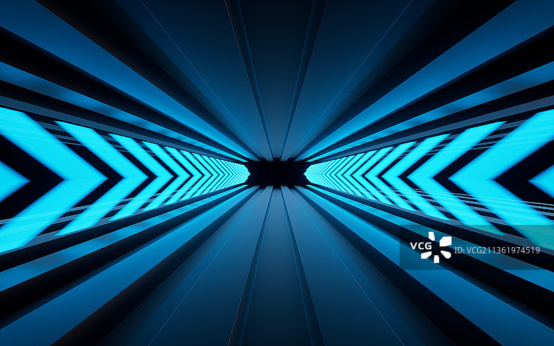 科幻感隧道背景3D渲染图片素材