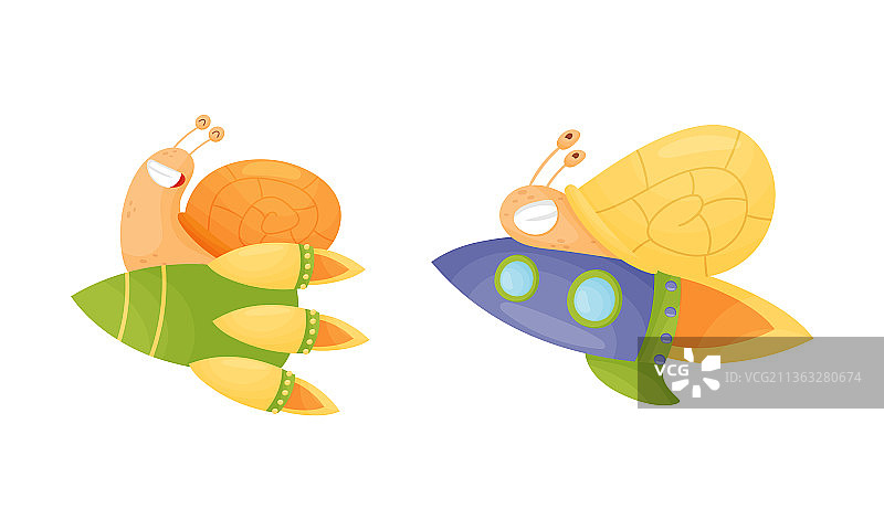 有趣的快速蜗牛让软体动物们飞起来图片素材