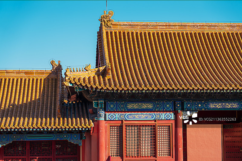 阳光下的北京故宫博物院 庄严 绚丽多彩图片素材