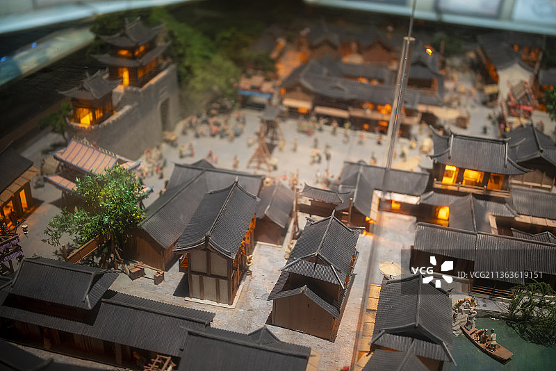 古城杭州城微缩模型图片素材
