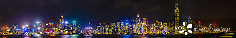 中国香港维港全景夜色图片素材