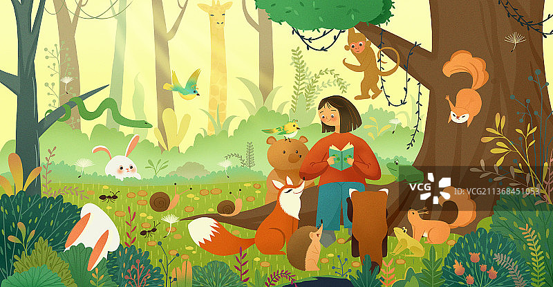 环保可持续世界森林日插画图片素材