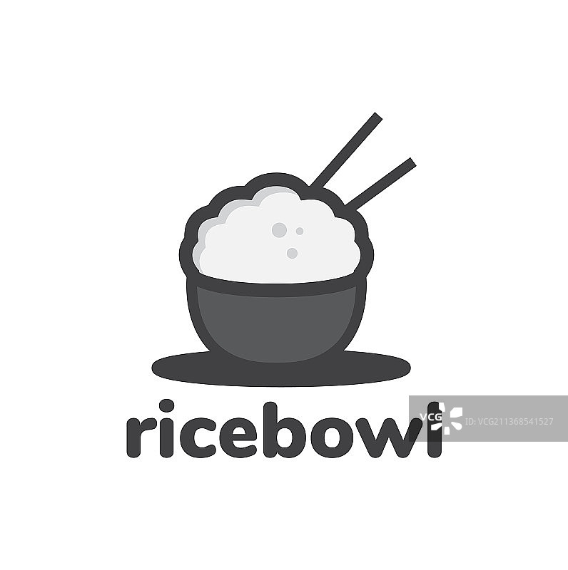 食品米饭与碗标志设计图形符号图片素材