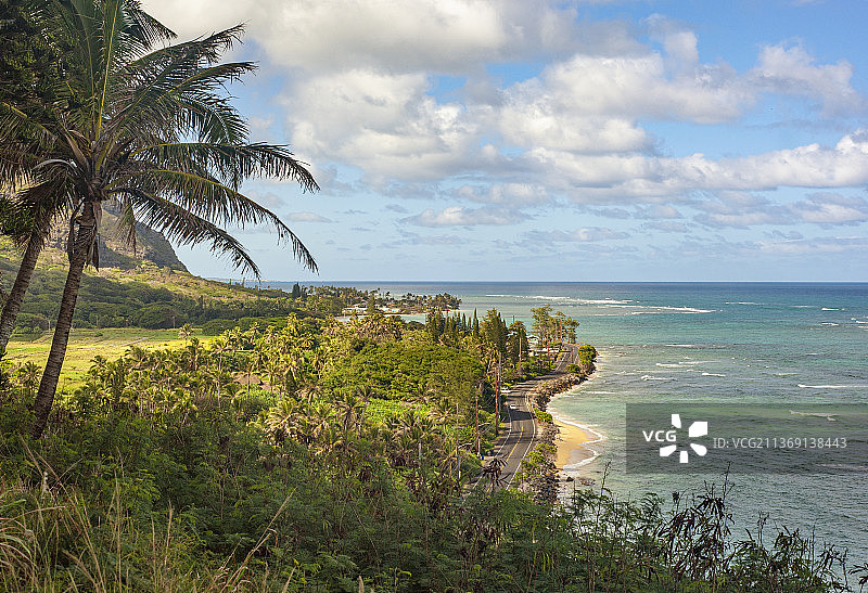 夏威夷天堂，海天相依的风景，檀香山，夏威夷，美国图片素材