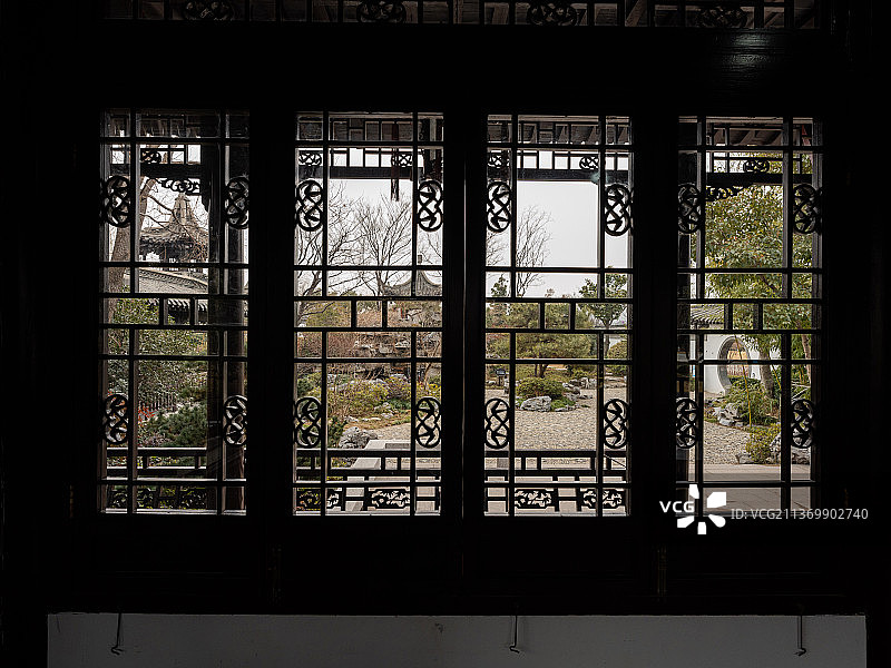 古典建筑中式风格窗户图片素材
