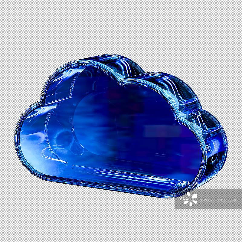3D蓝色科技风格云图标免抠元素图片素材