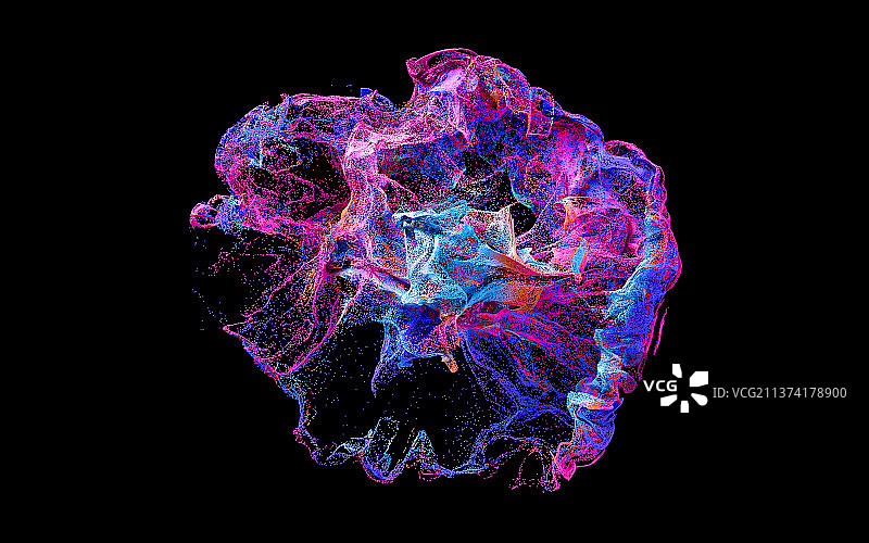 抽象舞动的粒子3D渲染图片素材