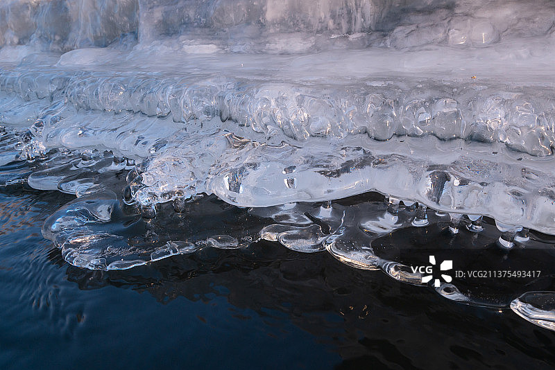 早春融化的冰河图片素材