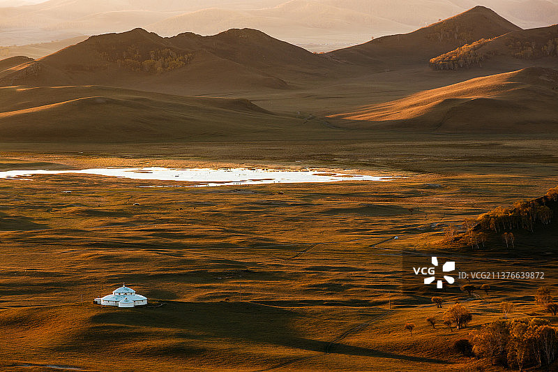 内蒙古乌兰布统草原秋季航拍风光图片素材