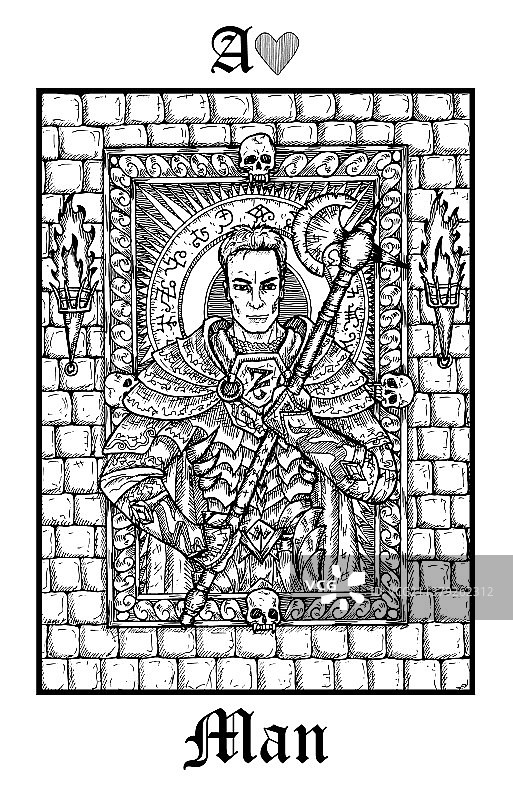人或骑士塔罗牌从勒诺曼哥特图片素材