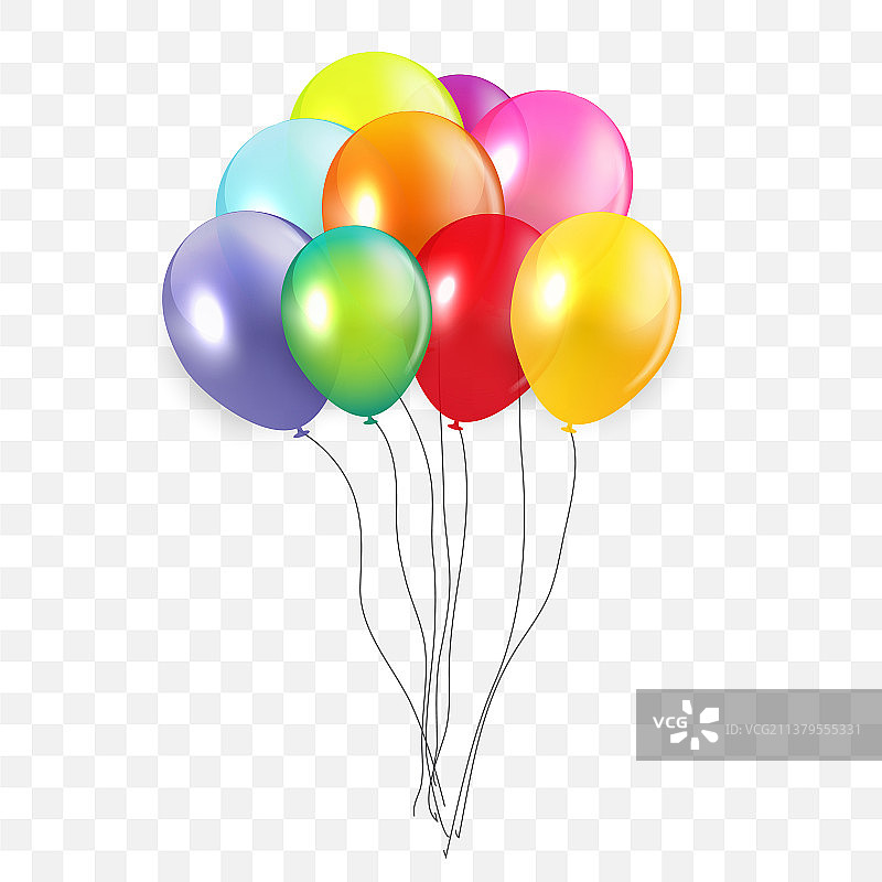 用气球装饰的生日快乐概念图片素材