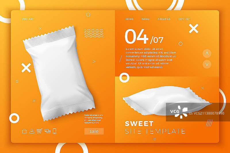 零食糖果袋现代网站模板图片素材