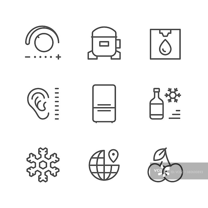 Set line icon冰箱图片素材
