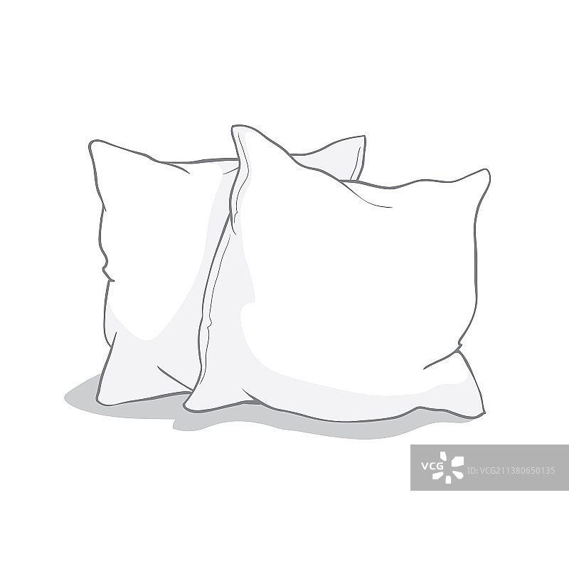 素描枕头艺术枕头孤立白色枕头图片素材