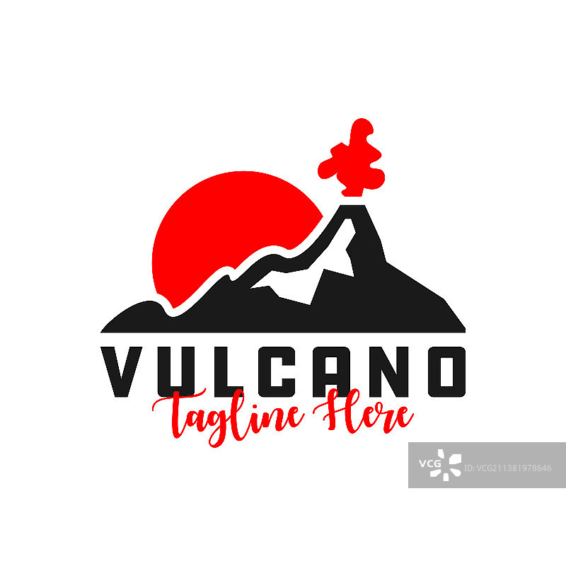 火山喷发的灵感标志设计图片素材