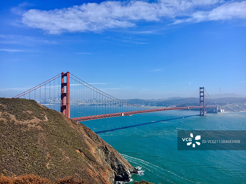 旧金山，海上吊桥，索萨利托，美国加州，美国图片素材