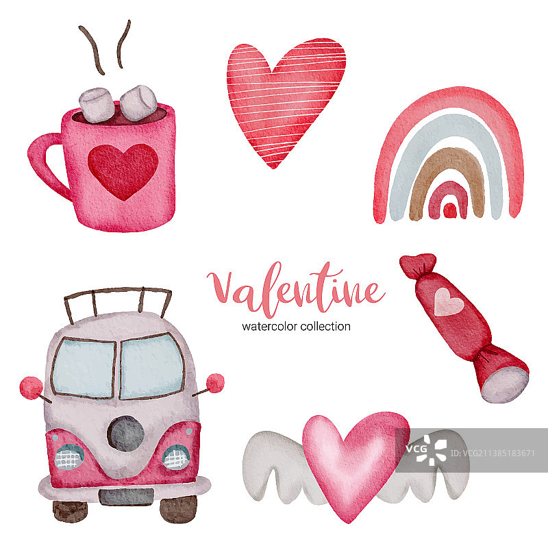 情人节设定元素彩虹巴士巧克力图片素材