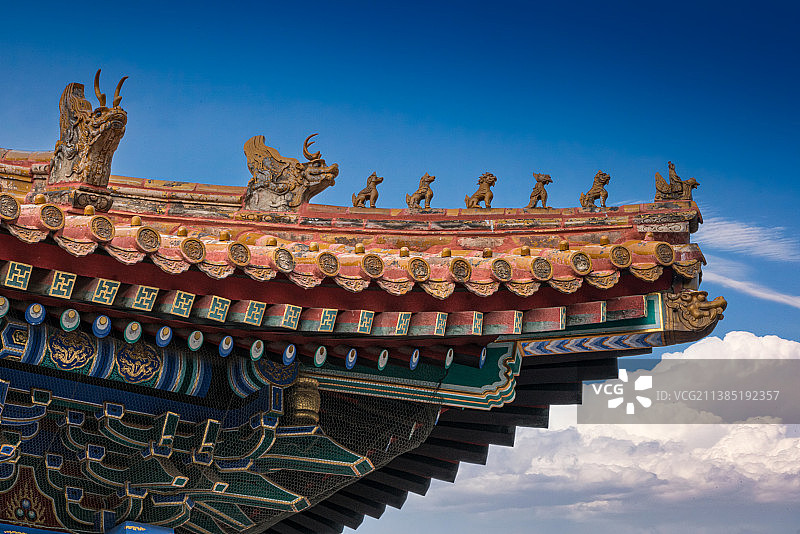 北京故宫建筑的屋顶装饰图片素材