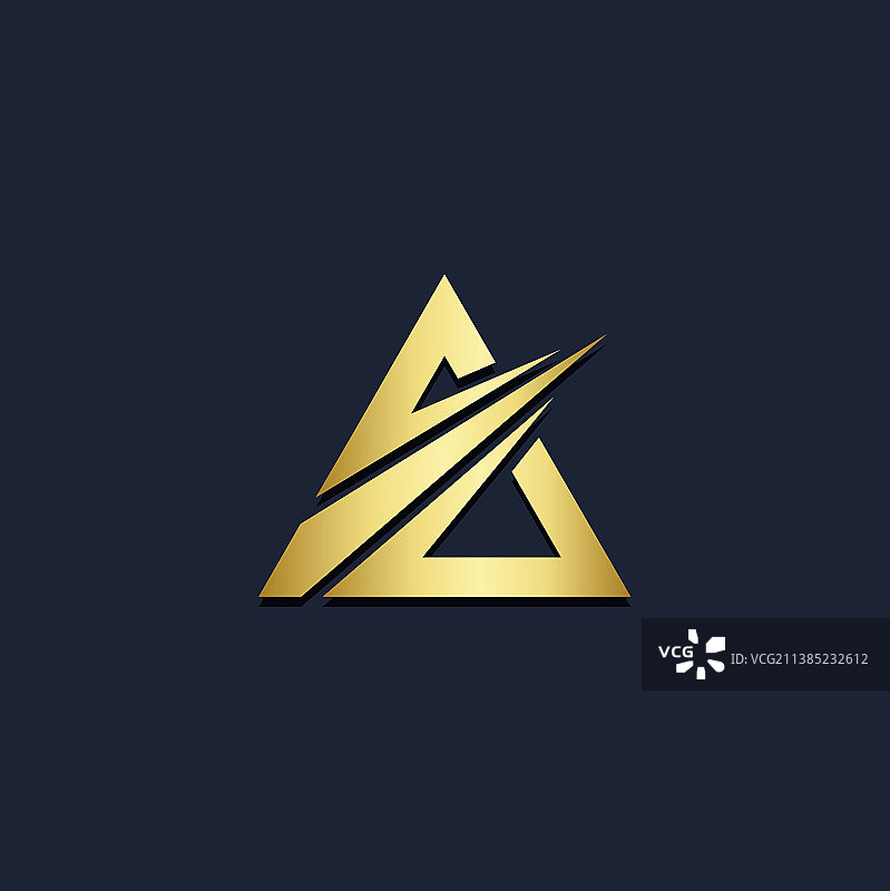 三角形抽象金色logo图片素材