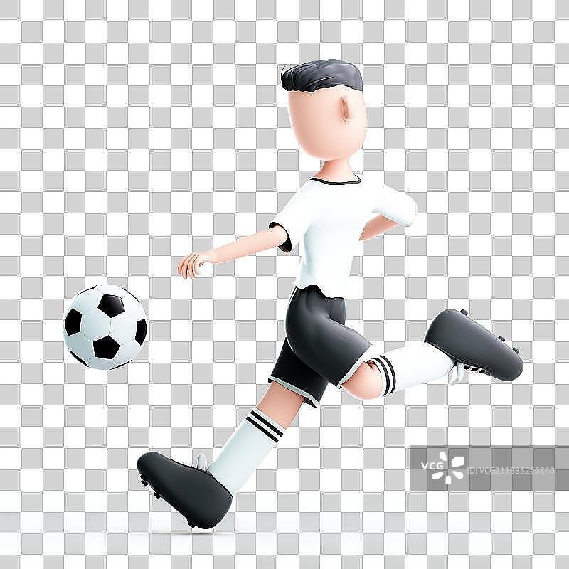 3D渲染的可爱的足球运动员图片素材