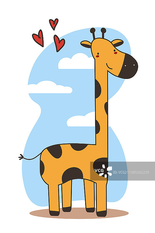 卡通长颈鹿形象被孤立图片素材