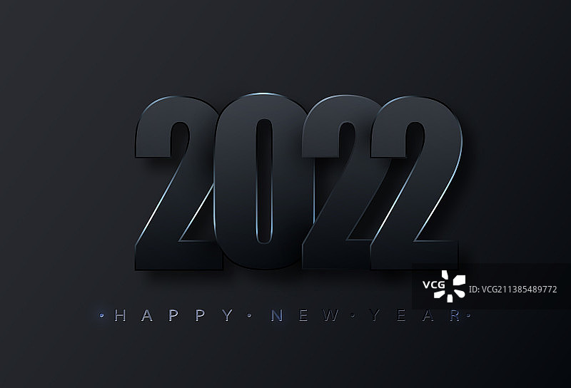 2022年新年快乐黑纸数字快乐图片素材
