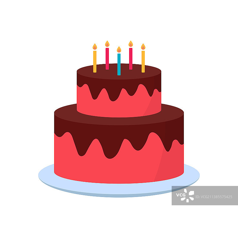 生日派对上美味的蜡烛蛋糕图片素材