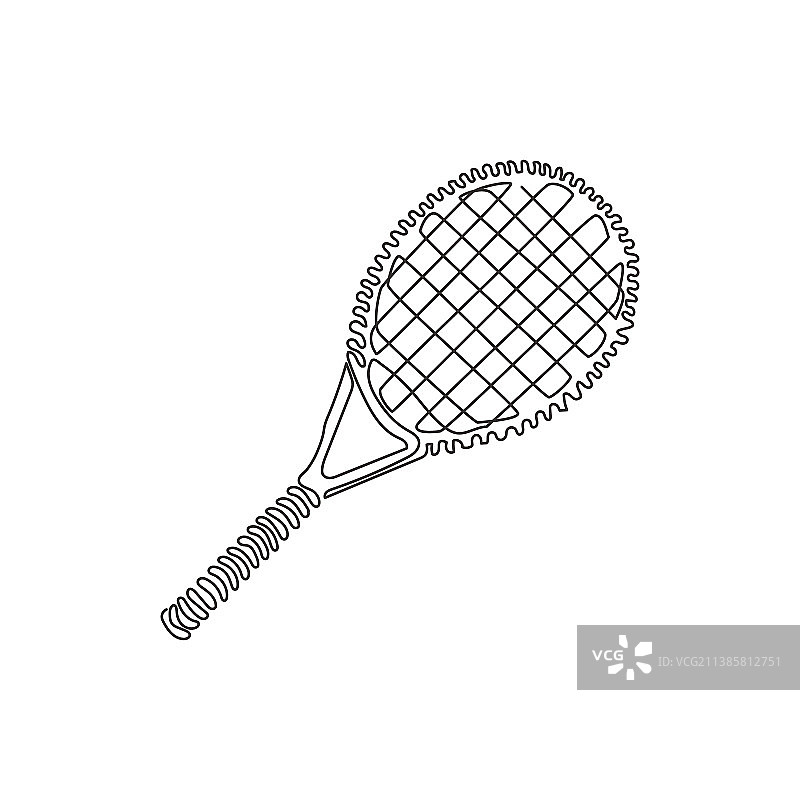 连续画网球拍一条线图片素材