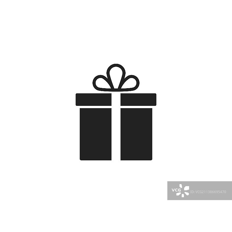 礼品盒图标孤立的礼物平在白色图片素材