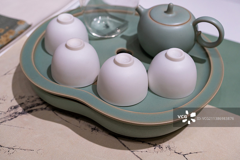 中国传统文化陶瓷茶艺茶具茶杯茶碗图片素材