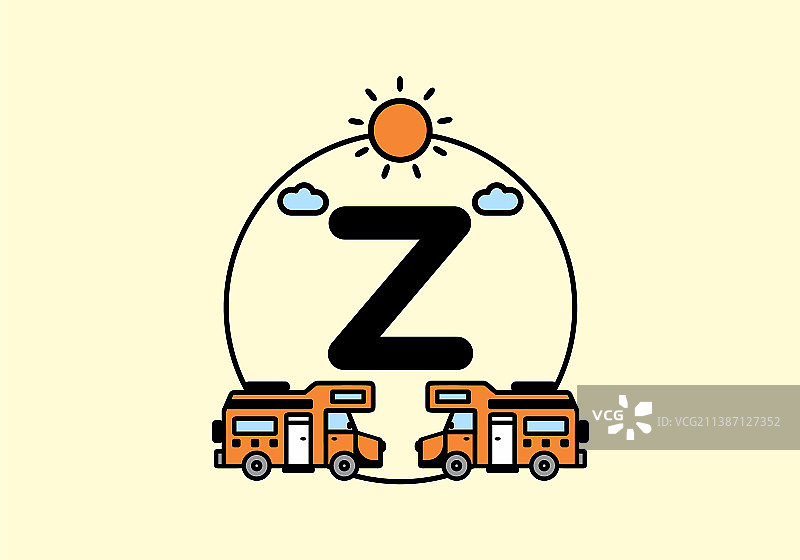首字母为z的橙色露营车图片素材