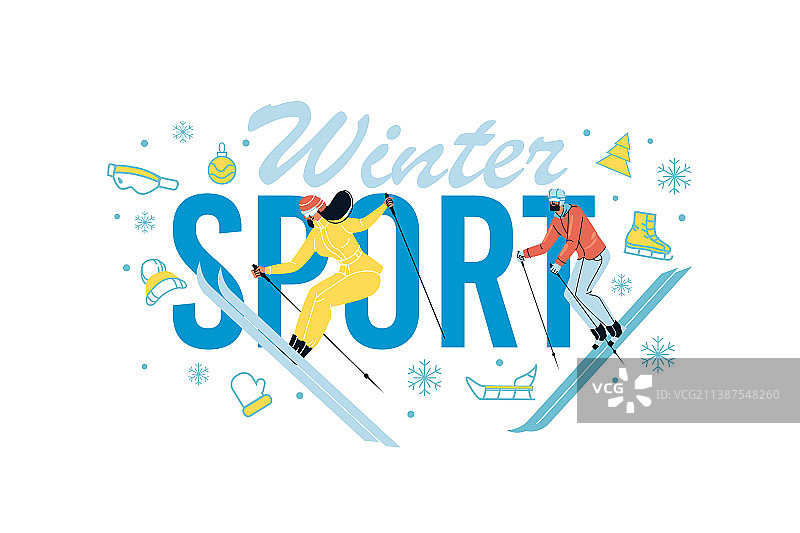 冬季运动海报广告滑雪运动图片素材
