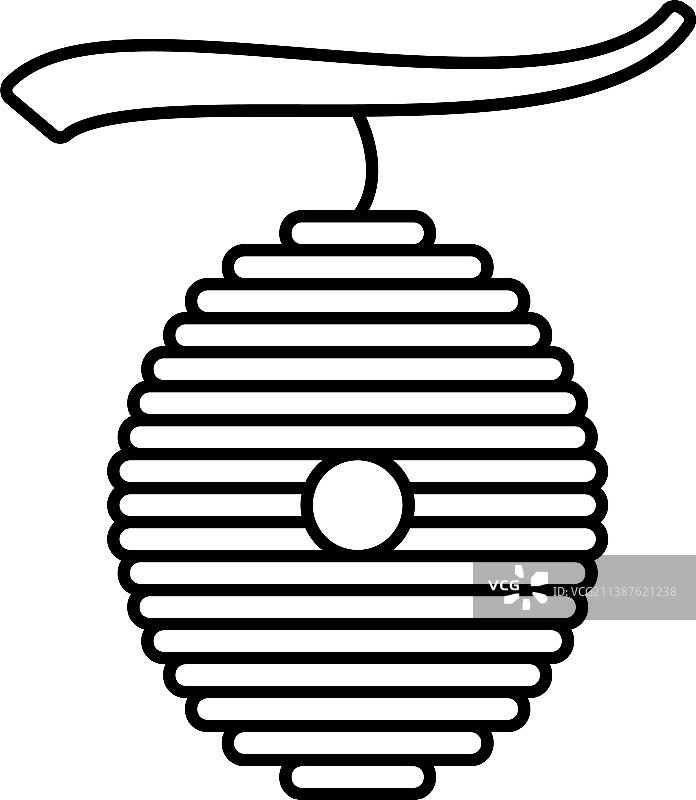 蜂箱蜜蜂轮廓图标图片素材