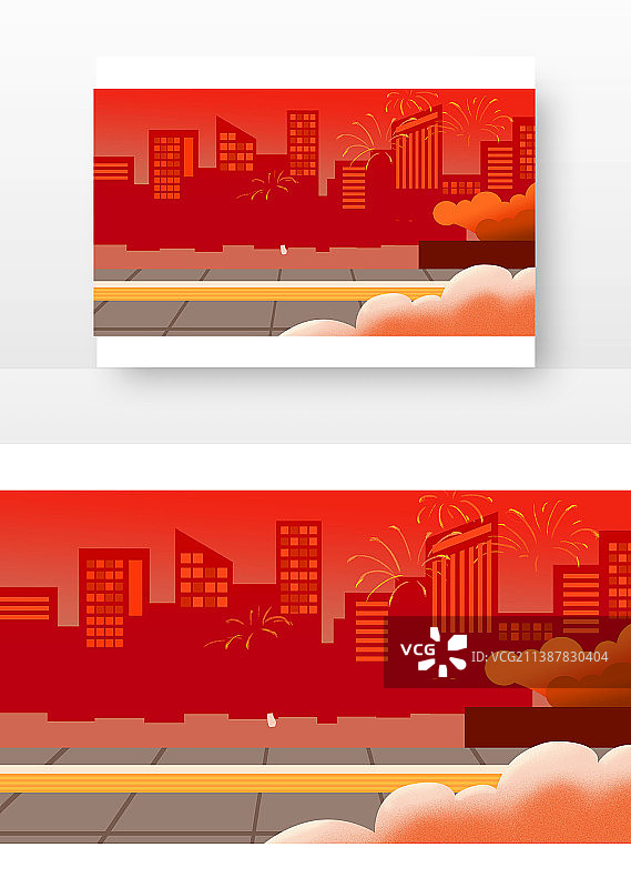 红色城市高楼背景图片素材