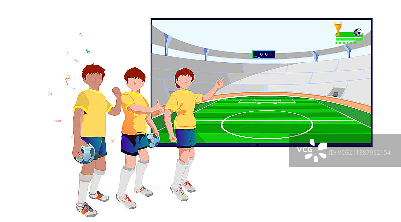 足球迷在看足球体育比赛直播的电视图片素材