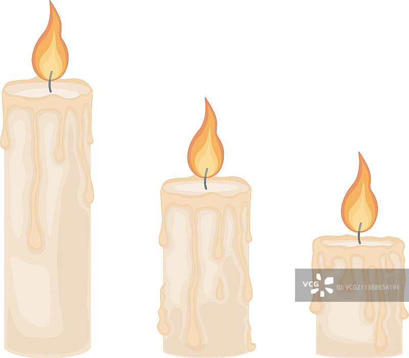一枝描绘了三支蜡烛的浪漫燃烧图片素材