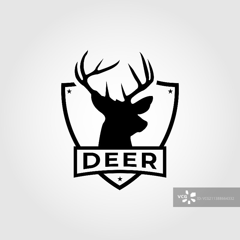 鹿头和鹿盾标志设计模板图片素材