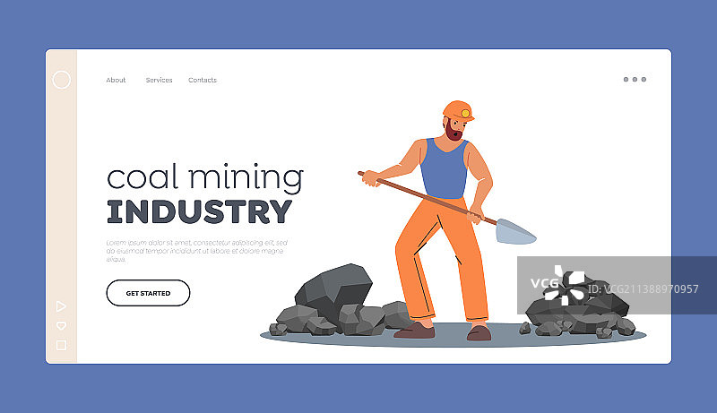 煤炭矿业登陆页面模板miner图片素材
