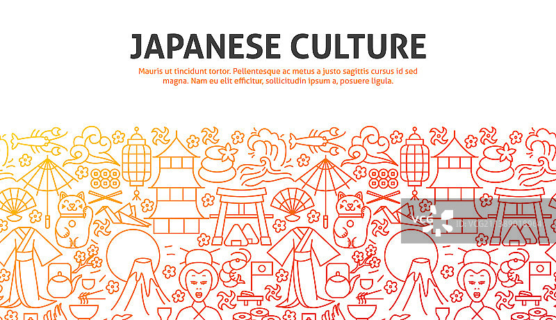 日本文化大纲概念图片素材