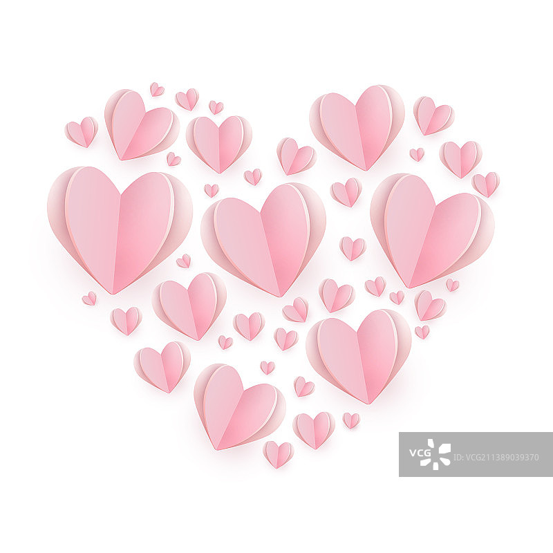 温柔的粉红色的心，一个大的心的形式图片素材
