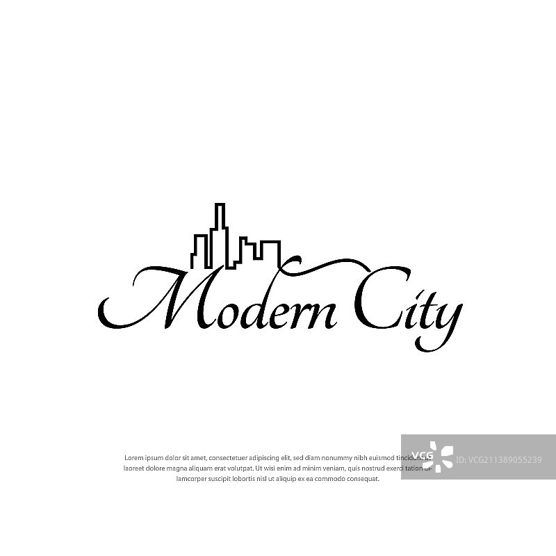 独特手写的现代城市标志字母组合图片素材
