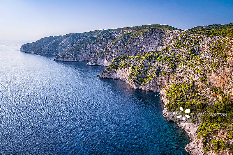希腊，晴空万里的海景图片素材
