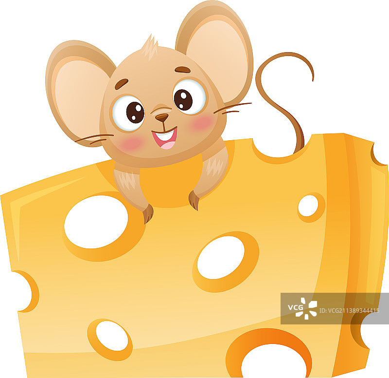 可爱的小老鼠吃奶酪可爱有趣图片素材