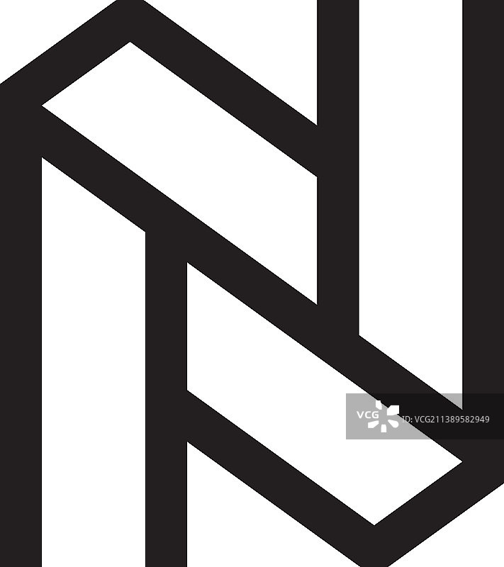 字母n或nn字母组合标志设计图片素材