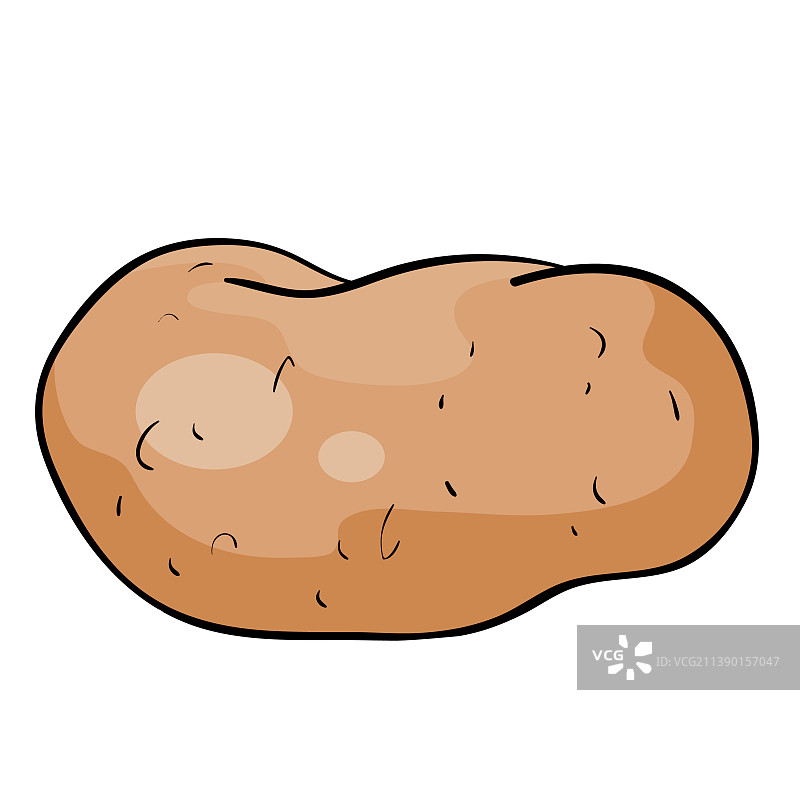 单土豆在棕色卡通孤立图片素材