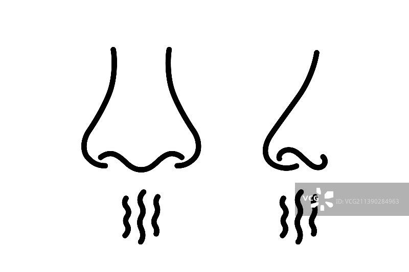鼻子和呼吸标志鼻呼吸人体器官图片素材
