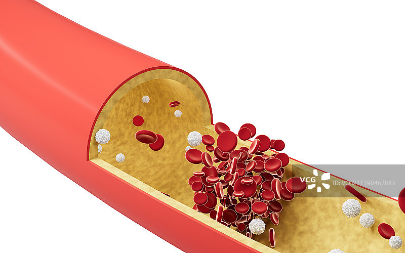 血管中的红细胞和白细胞3D渲染图片素材